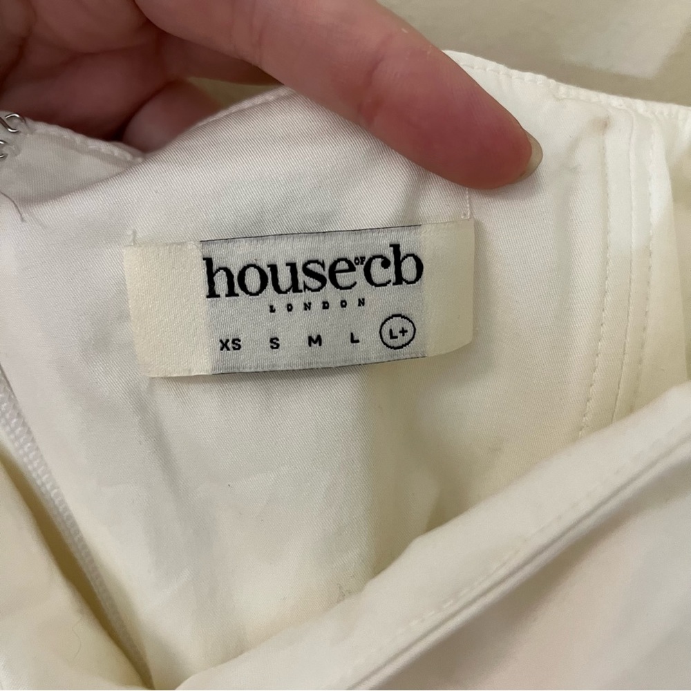 House of CB Cream Mini Dress with Puff Sleeves - Picture 6 of 6